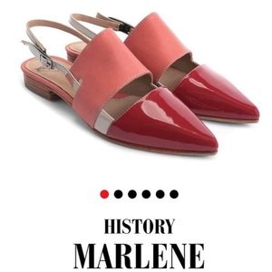 Fluevog's "Marlene" pointed toe slingback flat